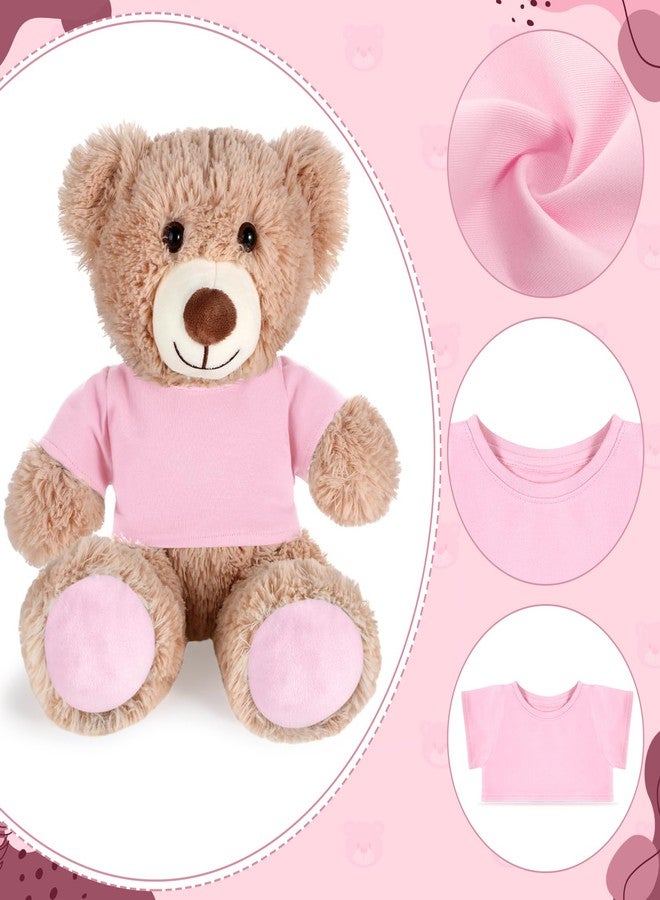 RoundFunny Bear Tee Shirt Fit 14-18inch Stuffed Animal Clothes, Basic Dolls Shirt, Light Pink - Image 4